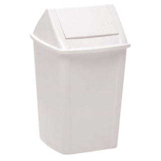 Swing Top Tidy 30L White Bin W/ Lid