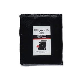 240L Heavy Duty Black Bin Liners - 100/CTN