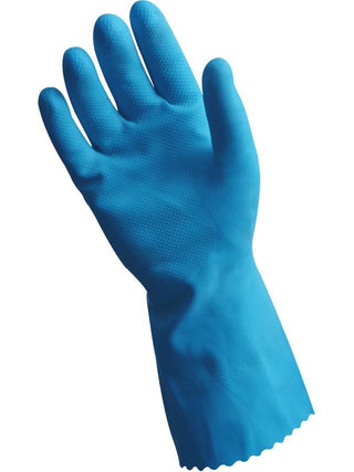 Silverlined Rubber Gloves, Blue, Honeycomb Grip, Large - Pair